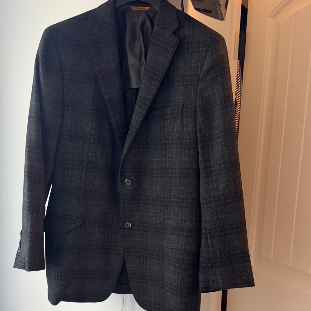 Hickey Freeman Men's Classic Green/ Black Blazer Size 40R